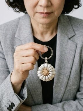 Brighton Silver and Gold Daisy Dee  Key Ring or Purse Fob.